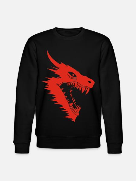 Red Dragon Attack - Stanley/Stella CHANGER Unisex Organic Sweatshirt - black