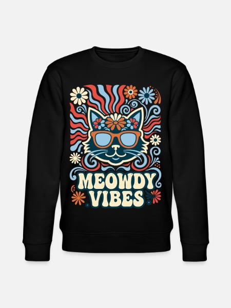 Meowdy Vibes Retro Katze - Stanley/Stella Unisex Bio-Sweatshirt CHANGER - Schwarz