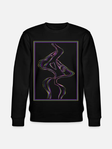 Kissing mouths in rainbow frame - Stanley/Stella CHANGER Unisex Organic Sweatshirt - black