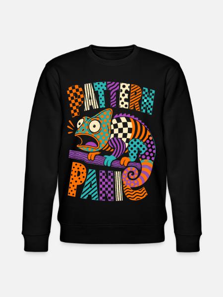Pattern Panic Chamäleon - Stanley/Stella Unisex Bio-Sweatshirt CHANGER  - Schwarz