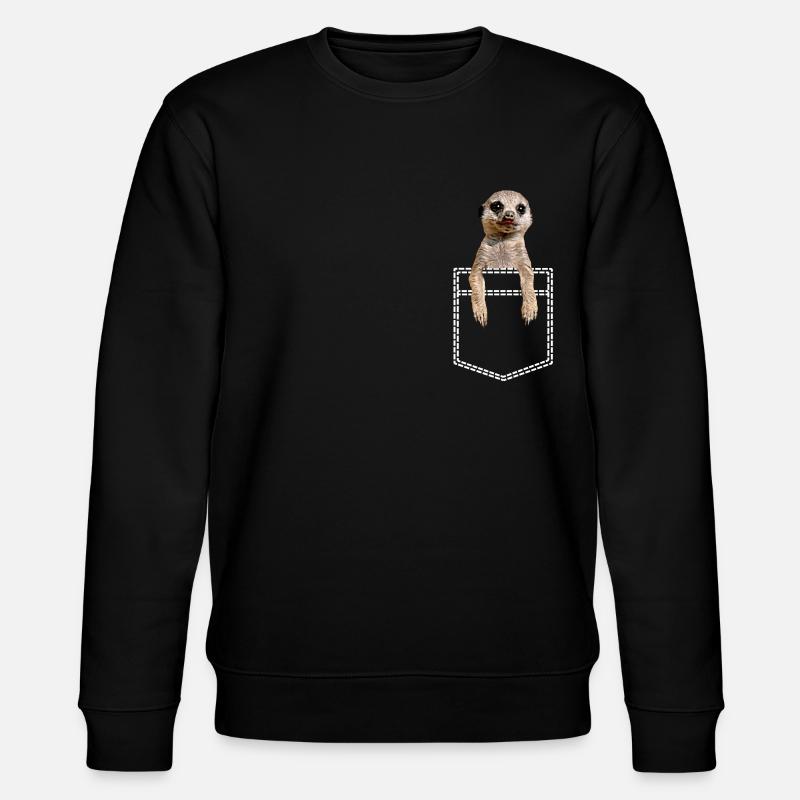 Erdmännchen In Brusttasche Hemdtasche - Stanley/Stella Unisex Bio-Sweatshirt CHANGER  - Schwarz