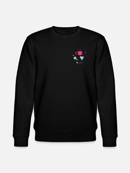 Farbkleckse,Tropfen und Herz - Stanley/Stella Unisex Bio-Sweatshirt CHANGER - Schwarz