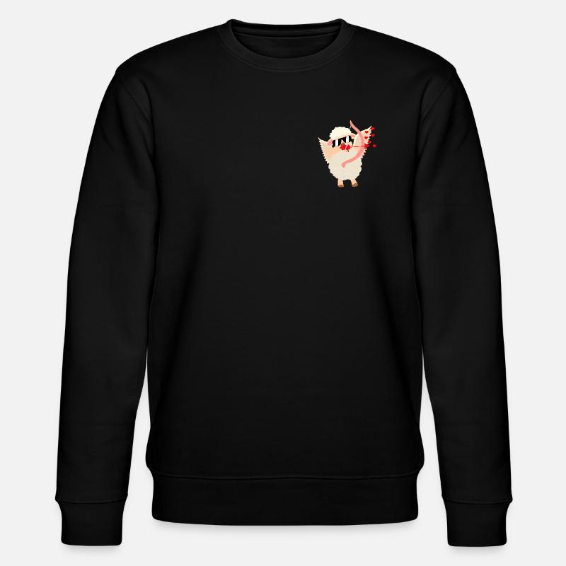 Cuddly Love Sheep with Bow - Stanley/Stella CHANGER Unisex Organic Sweatshirt - black