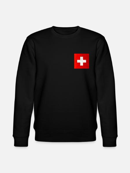 Schweizer Flagge - Stanley/Stella Unisex Bio-Sweatshirt CHANGER - Schwarz