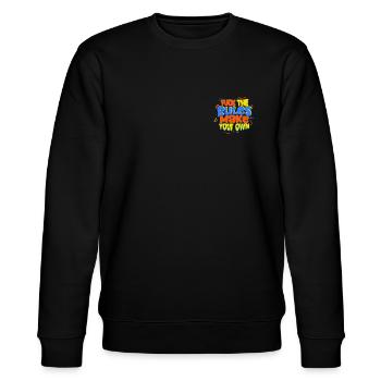 Fuck the Rules, make your own! colorful gift idea - Stanley/Stella CHANGER Unisex Organic Sweatshirt - black - Front - Nik (191cm) & Marisol (170cm)