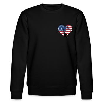 4thof July Independence Day - Stanley/Stella Unisex Bio-Sweatshirt CHANGER  - Schwarz - Vorne - Nik (191cm) & Marisol (170cm)