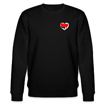 Antifa Herz - Stanley/Stella Unisex Bio-Sweatshirt CHANGER  - Schwarz - Vorne - Nik (191cm) & Marisol (170cm)