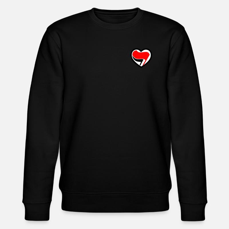 Antifa Herz - Stanley/Stella Unisex Bio-Sweatshirt CHANGER  - Schwarz