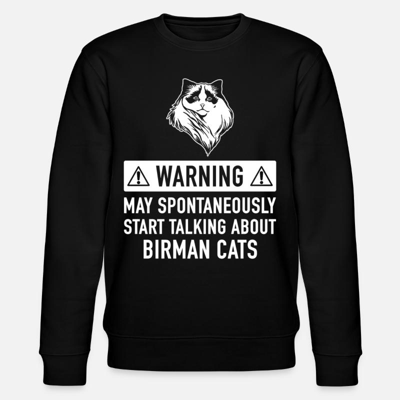 Lustige Birman Katzen-Geschenk-Idee - Stanley/Stella Unisex Bio-Sweatshirt CHANGER  - Schwarz