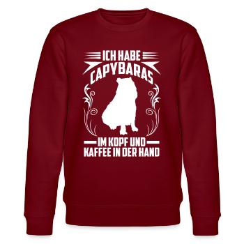 Capybara Dire Amérique du Sud Capybara - Sweat bio CHANGER Stanley/Stella Unisexe - bordeaux - Devant - Nik (191cm) & Marisol (170cm)