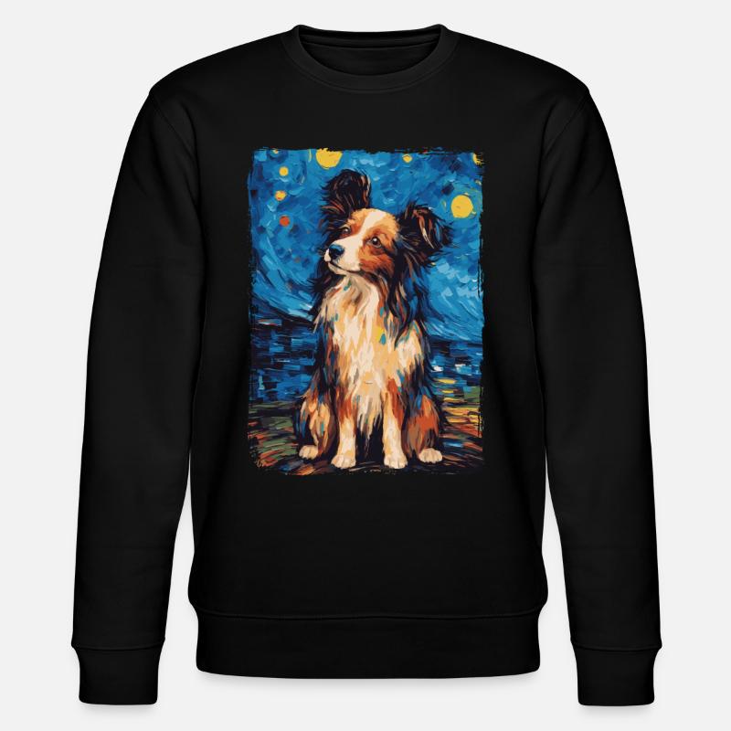 Papillon Chien Nuit Étoilée - Sweat bio CHANGER Stanley/Stella Unisexe - noir