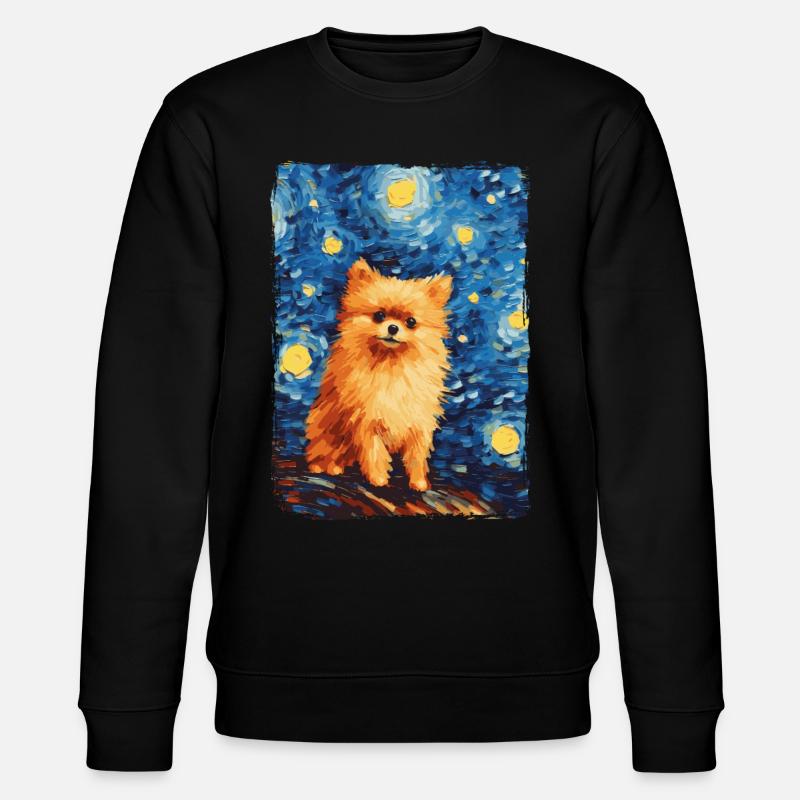 Zwergspitz Starry Night - Stanley/Stella Unisex Bio-Sweatshirt CHANGER - Schwarz