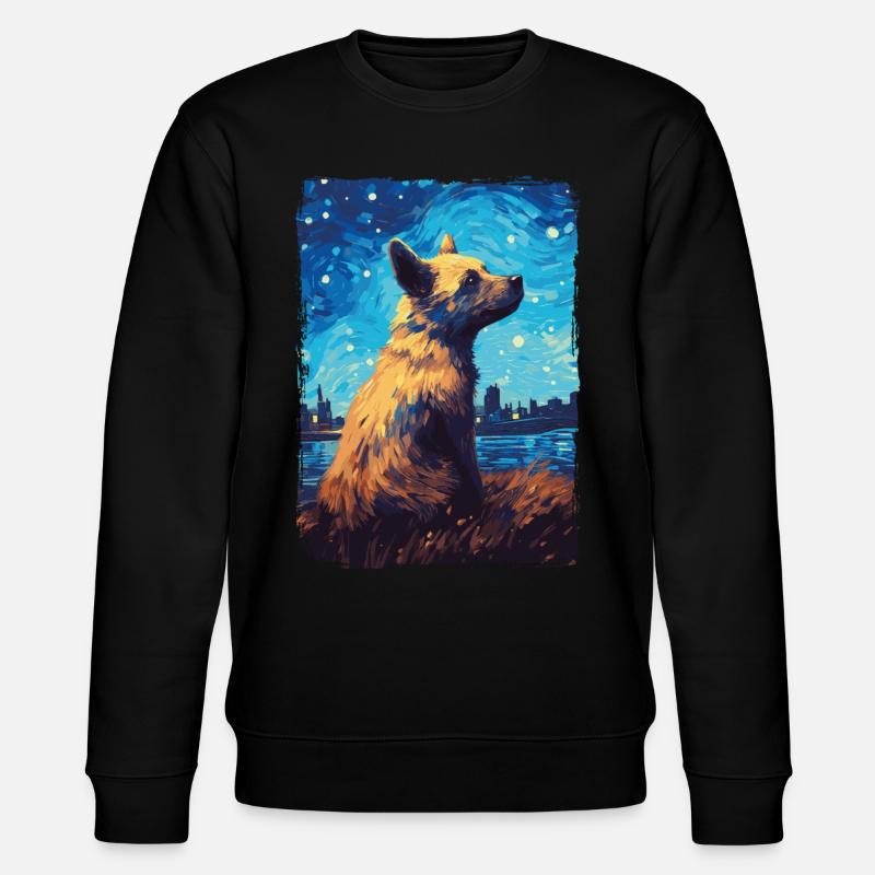 Hyena Starry Night - Stanley/Stella CHANGER Unisex Organic Sweatshirt - black