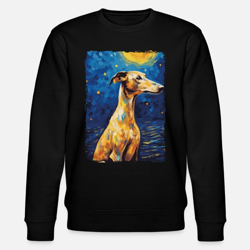 Galgo Espanol Starry Night - Stanley/Stella CHANGER Unisex Organic Sweatshirt - black