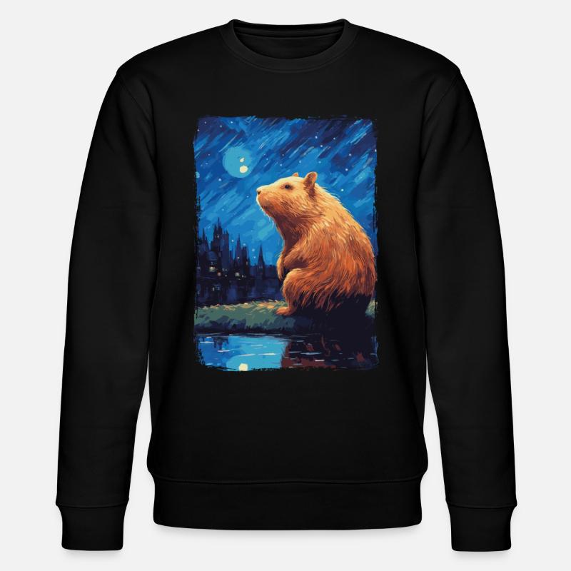 Capybara Nuit étoilée - Sweat bio CHANGER Stanley/Stella Unisexe - noir