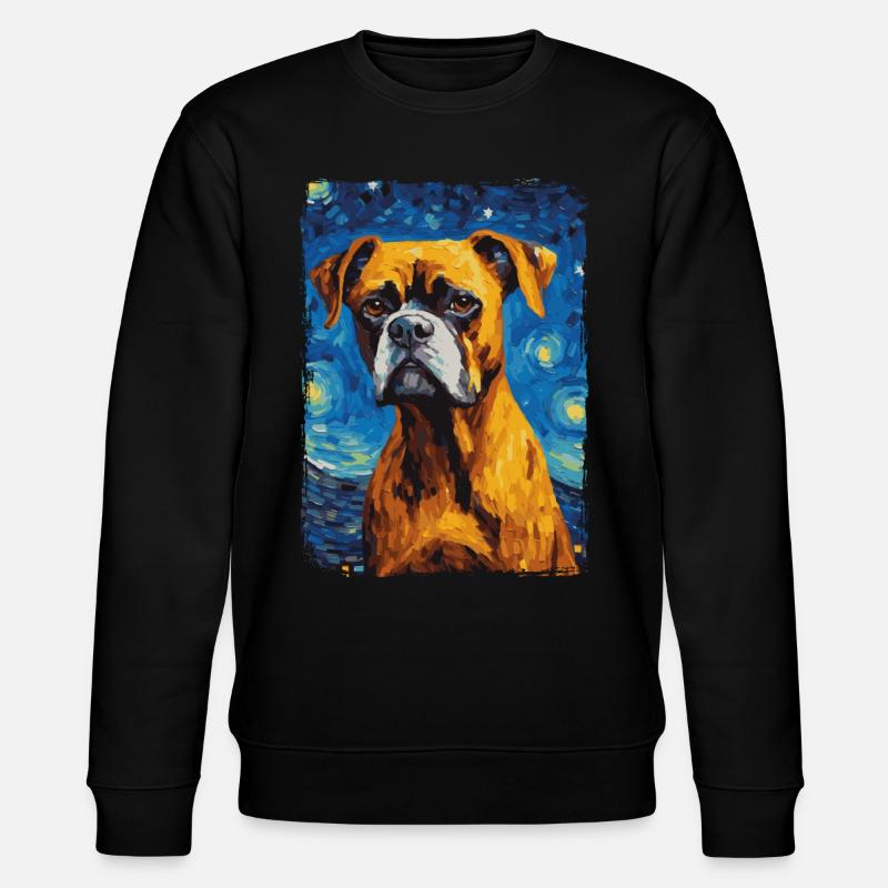 Boxer Starry Night - Stanley/Stella Unisex Bio-Sweatshirt CHANGER  - Schwarz
