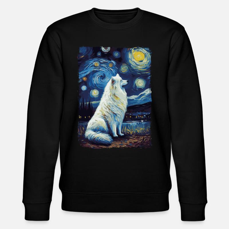 Samoyed Starry Night - Stanley/Stella CHANGER Unisex Organic Sweatshirt - black