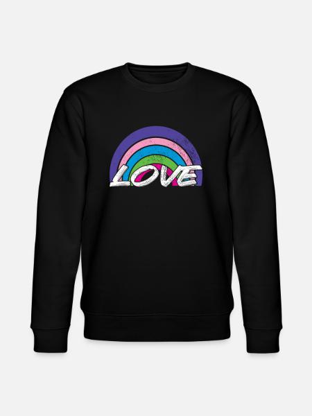 Love rainbow - Stanley/Stella CHANGER Unisex Organic Sweatshirt - black