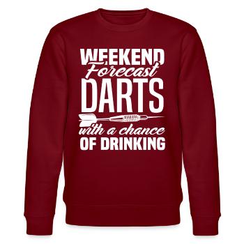 Wochenende Dart - Stanley/Stella Unisex Bio-Sweatshirt CHANGER  - Burgunderrot - Vorne - Nik (191cm) & Marisol (170cm)