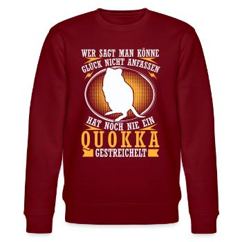 Quokka streicheln Beuteltier Quokka - Stanley/Stella Unisex Bio-Sweatshirt CHANGER  - Burgunderrot - Vorne - Nik (191cm) & Marisol (170cm)