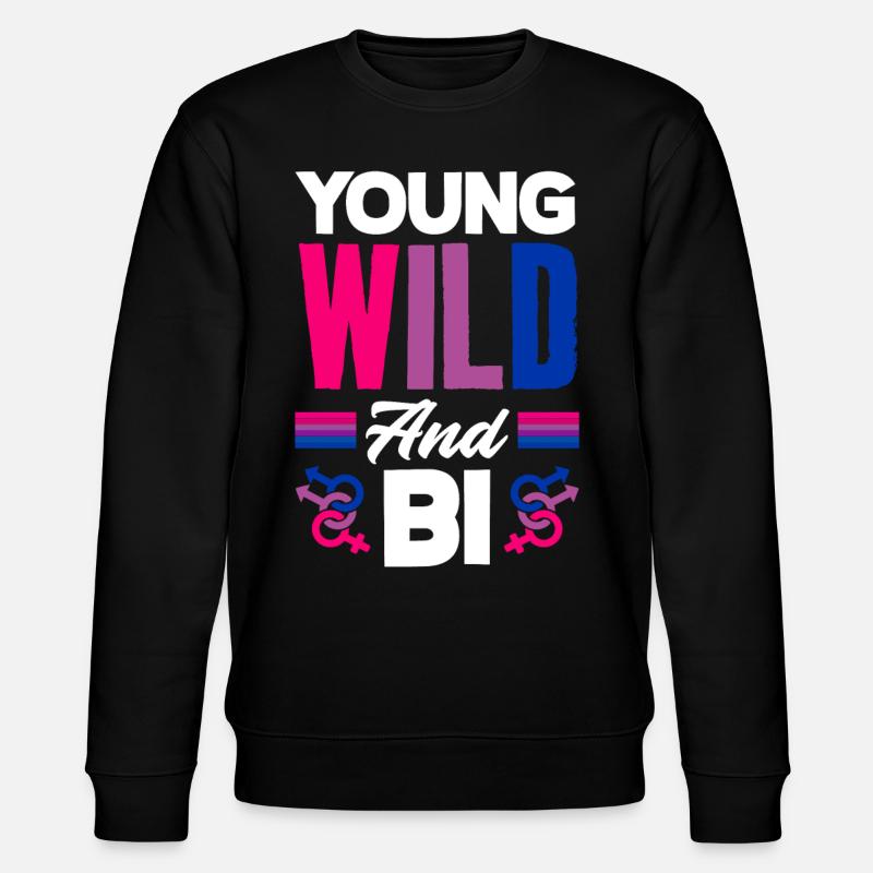 Young, wild and bisexual - Stanley/Stella CHANGER Unisex Organic Sweatshirt - black