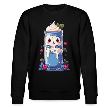 Milkshake Kawaii aux myrtilles Fun - Sweat bio CHANGER Stanley/Stella Unisexe - noir - Devant - Nik (191cm) & Marisol (170cm)