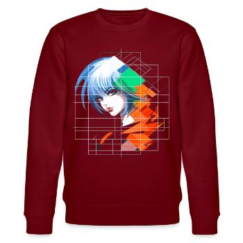 Anime Femmes Art Yeux Bleus Graphiques Coloré Anime - Sweat bio CHANGER Stanley/Stella Unisexe - bordeaux - Devant - Nik (191cm) & Marisol (170cm)