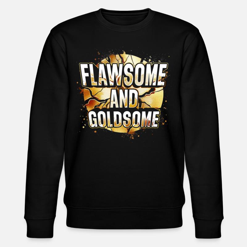 Kintsugi Flawsome And Goldsome - Stanley/Stella CHANGER Unisex Organic Sweatshirt - black