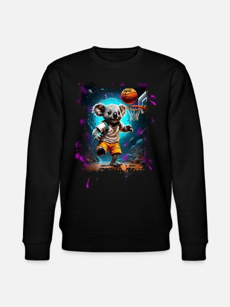 Basketball Koala - Stanley/Stella CHANGER Unisex Organic Sweatshirt - black
