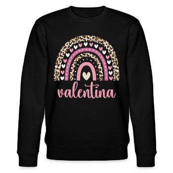 Valentina Regenbogen Name Geburtstag Valentina - Stanley/Stella Unisex Bio-Sweatshirt CHANGER  - Schwarz - Vorne - Nik (191cm) & Marisol (170cm)