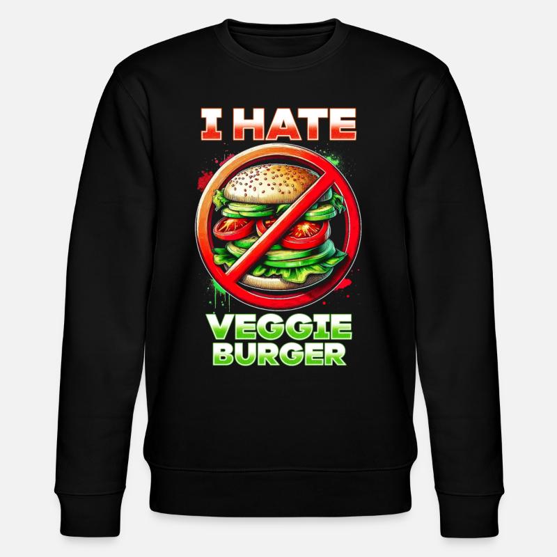 Ich Hasse Vegane Burger - Stanley/Stella Unisex Bio-Sweatshirt CHANGER  - Schwarz
