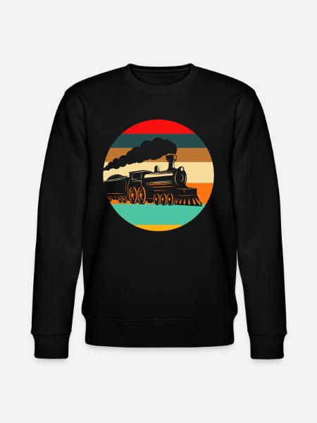 Retro Train Trains Train Spotter - Stanley/Stella CHANGER Unisex Organic Sweatshirt - black
