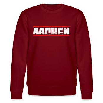 Aachen - Stanley/Stella CHANGER Unisex Organic Sweatshirt - burgundy - Front - Nik (191cm) & Marisol (170cm)