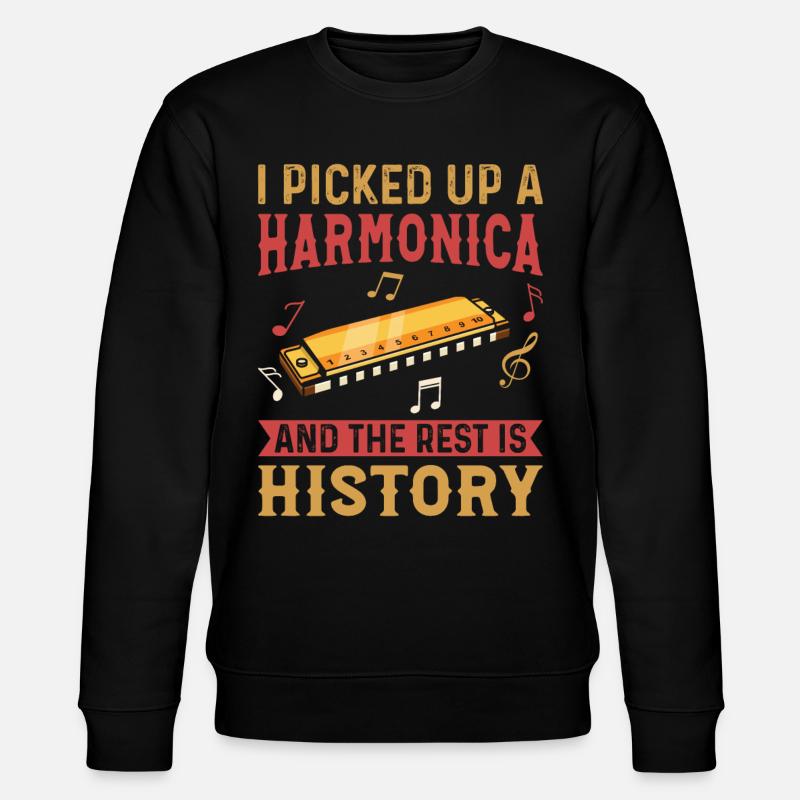 Harmonica Player - Harmonica Instrument Harmonica - Stanley/Stella Unisex Bio-Sweatshirt CHANGER  - Schwarz