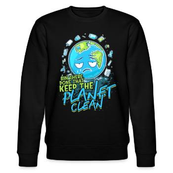 Umweltschutz Umweltschützer Recyceln - Stanley/Stella Unisex Bio-Sweatshirt CHANGER  - Schwarz - Vorne - Nik (191cm) & Marisol (170cm)