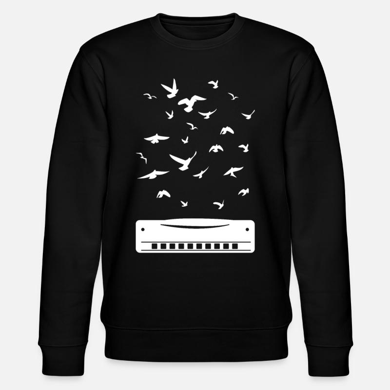 Playing Harmonica Player Harmonica Instrument - Stanley/Stella Unisex Bio-Sweatshirt CHANGER - Schwarz