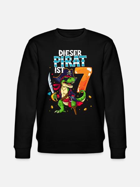 7th Birthday Pirates - Stanley/Stella CHANGER Unisex Organic Sweatshirt - black