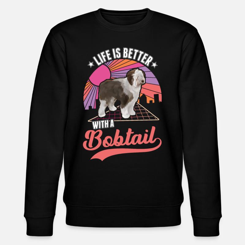 Das Leben ist besser mit einem Bobtail - Stanley/Stella Unisex Bio-Sweatshirt CHANGER - Schwarz