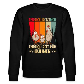 Hühner Rentner Hühnchen Opa Bauer Huhn - Stanley/Stella Unisex Bio-Sweatshirt CHANGER  - Schwarz - Vorne - Nik (191cm) & Marisol (170cm)