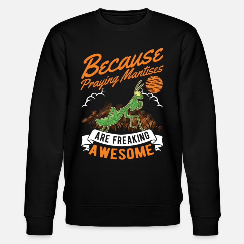 Gottesanbeterin Fangschrecke Mantis - Stanley/Stella Unisex Bio-Sweatshirt CHANGER  - Schwarz