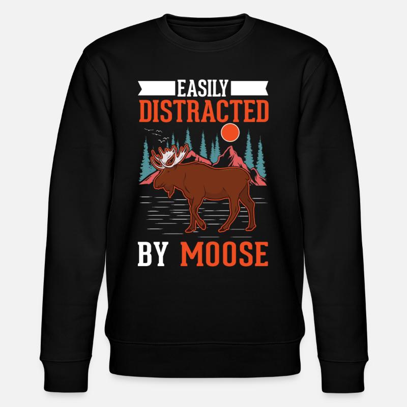 Elch Geschenk Elchgeweih Skandinavien - Stanley/Stella Unisex Bio-Sweatshirt CHANGER  - Schwarz
