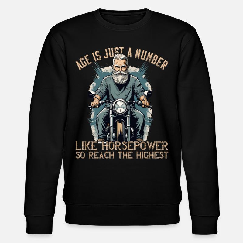 Lustiger Biker Opa Vintage Motorrad Retro Style - Stanley/Stella Unisex Bio-Sweatshirt CHANGER  - Schwarz