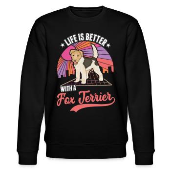 La vie est meilleure avec un fox-terrier - Sweat bio CHANGER Stanley/Stella Unisexe - noir - Devant - Nik (191cm) & Marisol (170cm)
