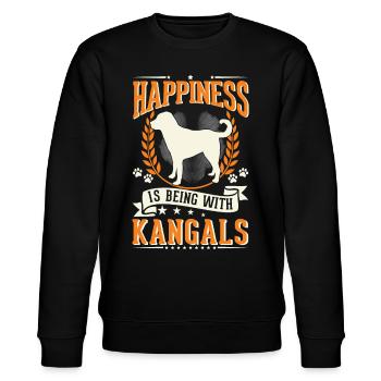 Kangal Glücklich Anatolischer Hirtenhund - Stanley/Stella Unisex Bio-Sweatshirt CHANGER  - Schwarz - Vorne - Nik (191cm) & Marisol (170cm)