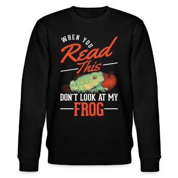 Frog Gift Tree Frog - Stanley/Stella CHANGER Unisex Organic Sweatshirt - black - Front - Nik (191cm) & Marisol (170cm)