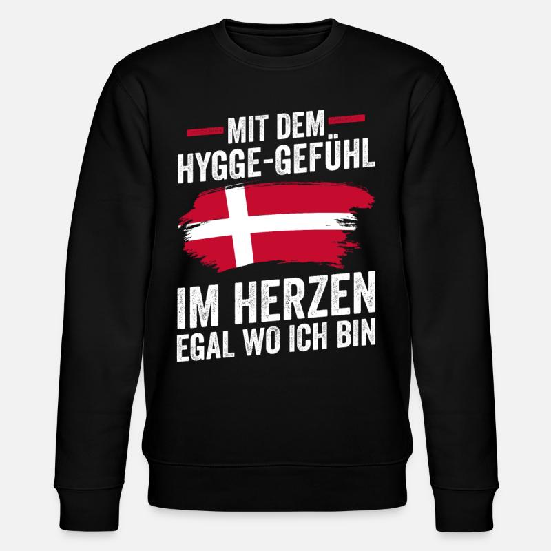 Danes Danish Denmark - Stanley/Stella CHANGER Unisex Organic Sweatshirt - black