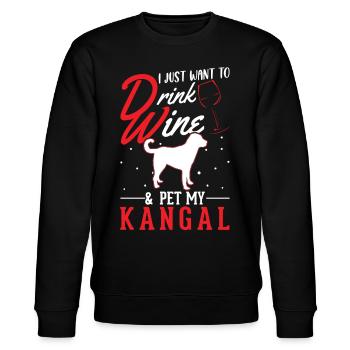 Kangal and Wine Anatolian Shepherd Dog - Stanley/Stella CHANGER Unisex Organic Sweatshirt - black - Front - Nik (191cm) & Marisol (170cm)