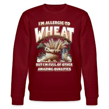 Allergie au blé - Sweat bio CHANGER Stanley/Stella Unisexe - bordeaux - Devant - Nik (191cm) & Marisol (170cm)