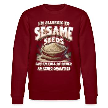 Allergie aux fruits en gélules - Sweat bio CHANGER Stanley/Stella Unisexe - bordeaux - Devant - Nik (191cm) & Marisol (170cm)