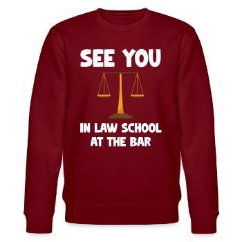 Wir Sehen Uns In Der Juristischen Fakultät An Der - Stanley/Stella Unisex Bio-Sweatshirt CHANGER  - Burgunderrot - Vorne - Nik (191cm) & Marisol (170cm)